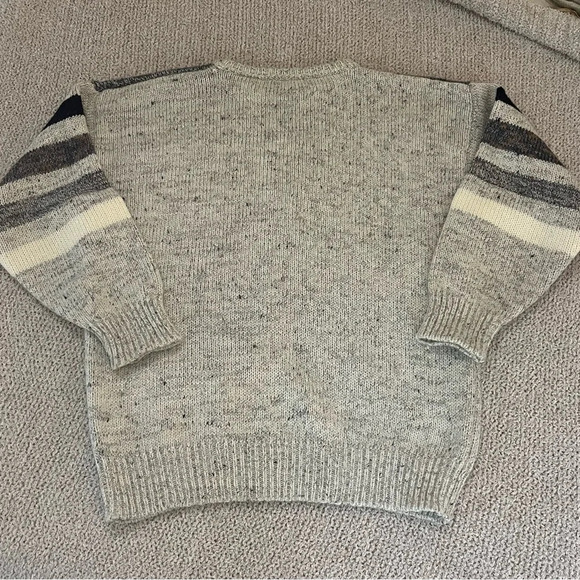 Vintage 90s Mariea Kim embroidered wool blend sweater grey women’s size M medium - Picture 7 of 9